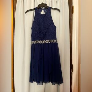 Homecoming dress. Zip up open back.